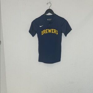 Nike Kids Brewers Navy and Yellow Jersey size S youth